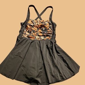 BloomChic Black Swimdress with Solid Black Fabric